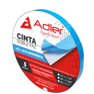 CINTA DOBLE CARA AZUL 1/2 5MTS - CDF-1/2X5 - ADL036 - ADLER